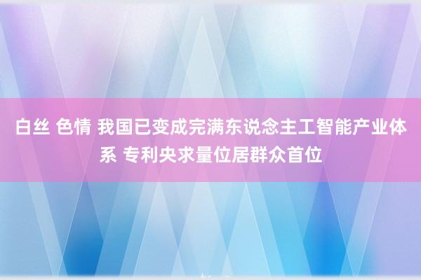 白丝 色情 我国已变成完满东说念主工智能产业体系 专利央求量位居群众首位