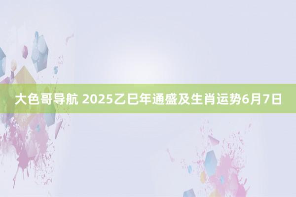 大色哥导航 2025乙巳年通盛及生肖运势6月7日
